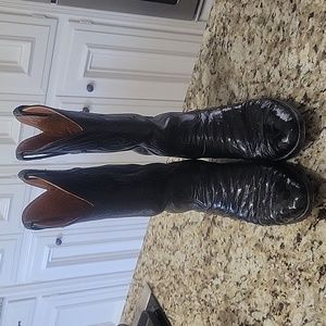 Lucchese men's black ostrich boots 10.5 AA